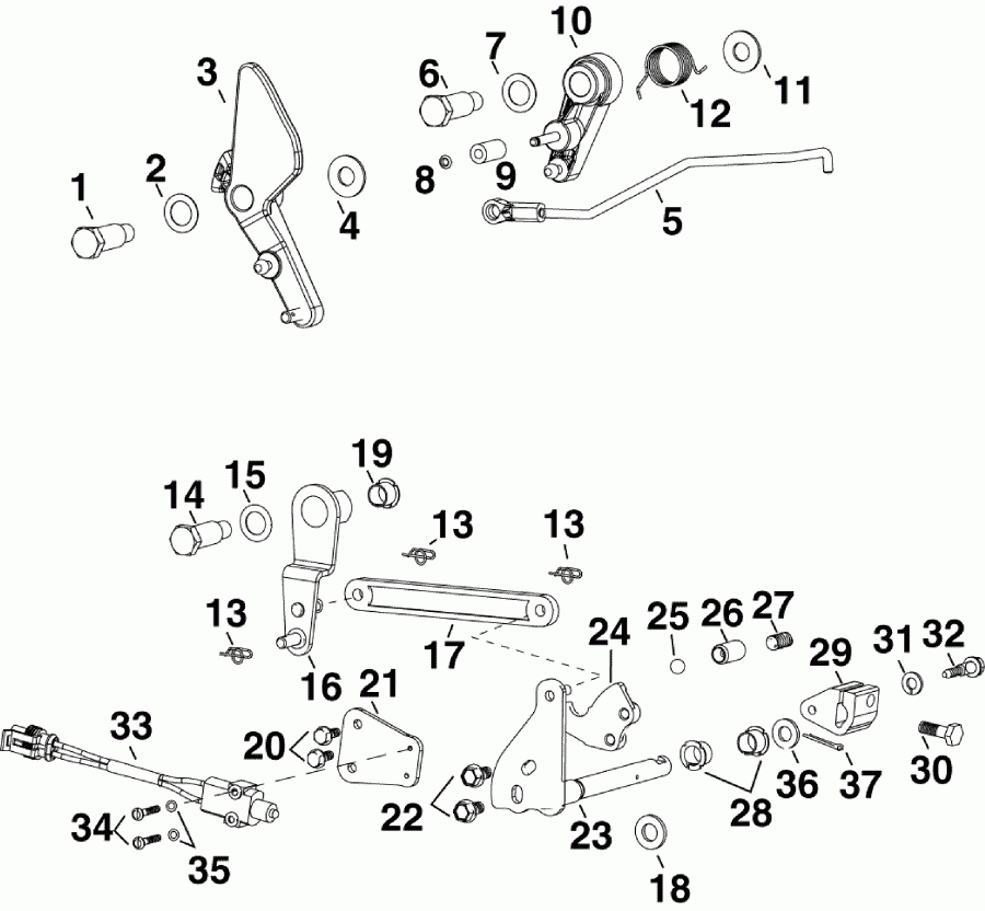 ��������� ��������� Evinrude E55MRLSER  - rottle & ������������� ���������