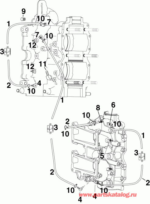��������� ��������� Evinrude E60DSLSEC  - l Recirculation System / l Recirculation System