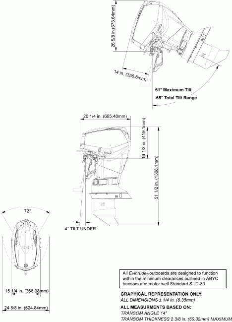 ��������� EVINRUDE E60DSLSEC  - ofile Drawing