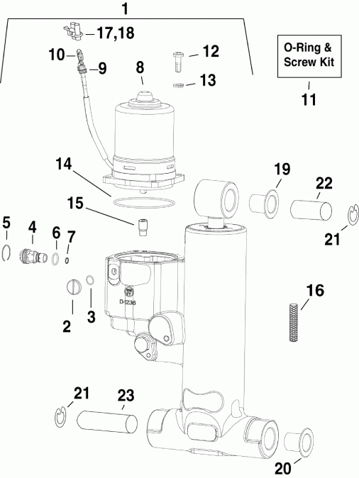   EVINRUDE E75DPLSEE  - im & Tilt Hydraulic Assembly - im & Tilt Hydraulic Assembly