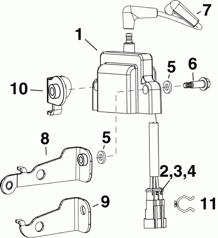 ��������� �������� ����� Evinrude E90WDEXSEC  - nition Coil - nition Coil