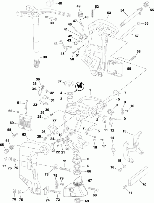 ��������� ����� EVINRUDE E115DBXISM  - ivel Bracket