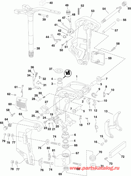 �������� ��������� ����� Evinrude E150DCXISF  - ivel Bracket
