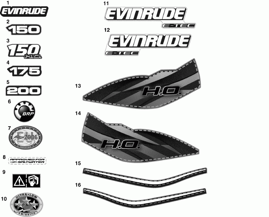  Evinrude E200DPLISF  - cals
