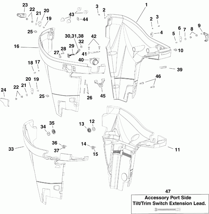 ����� Evinrude E225DPZISE  - wer ������ ��������� (�����) - wer Engine Cover