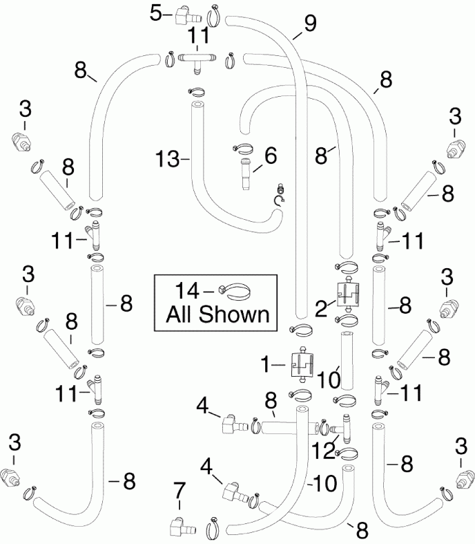  Evinrude E225DPZISF  - l Recirculation s - l Recirculation Hoses