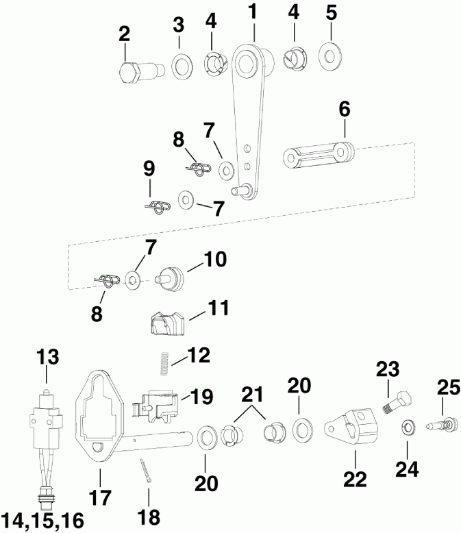 ��������� ����� EVINRUDE E250DCZISE  - ift Linkage / ift ��������� ��������