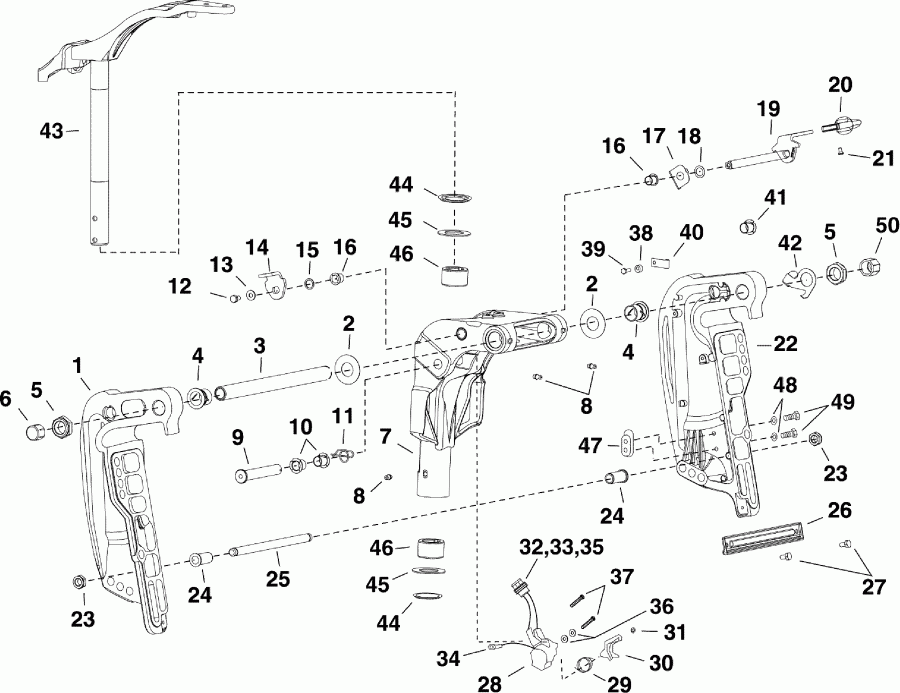 ��������� ��������� Evinrude E25DTLISC  - Power Tilt / ���������� ��������