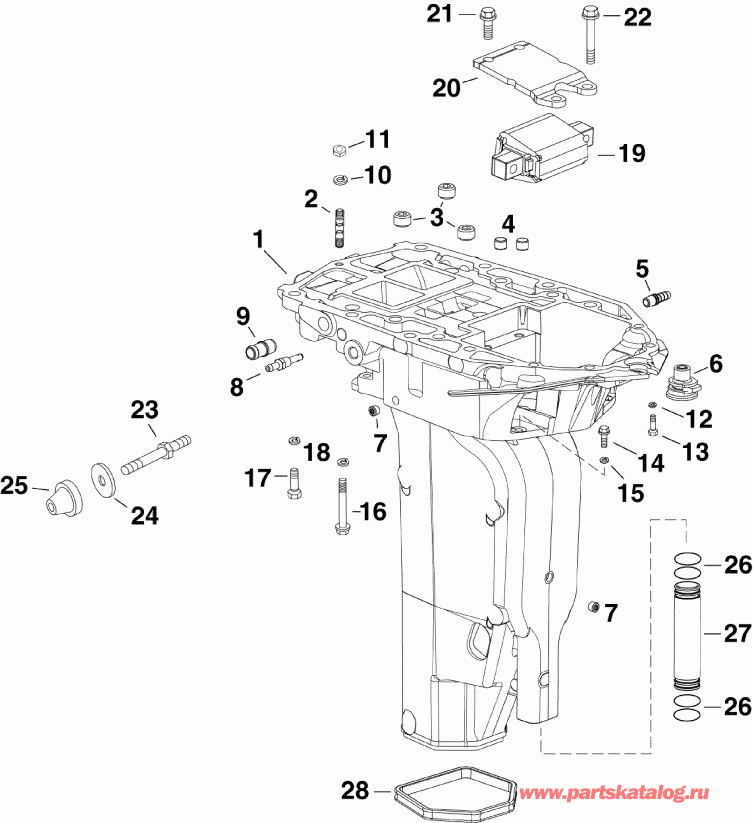 ��������� EVINRUDE E300DPXISR  - haust ������ Inner / haust Housing Inner