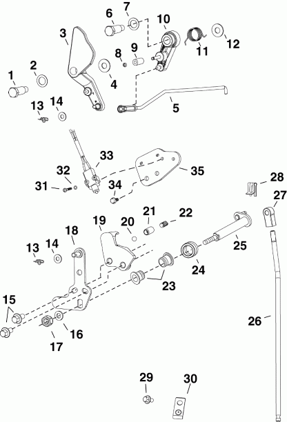 ��������� �������� ����� Evinrude E30DRISC  - rottle & Shift Linkage - rottle & ������������� ���������