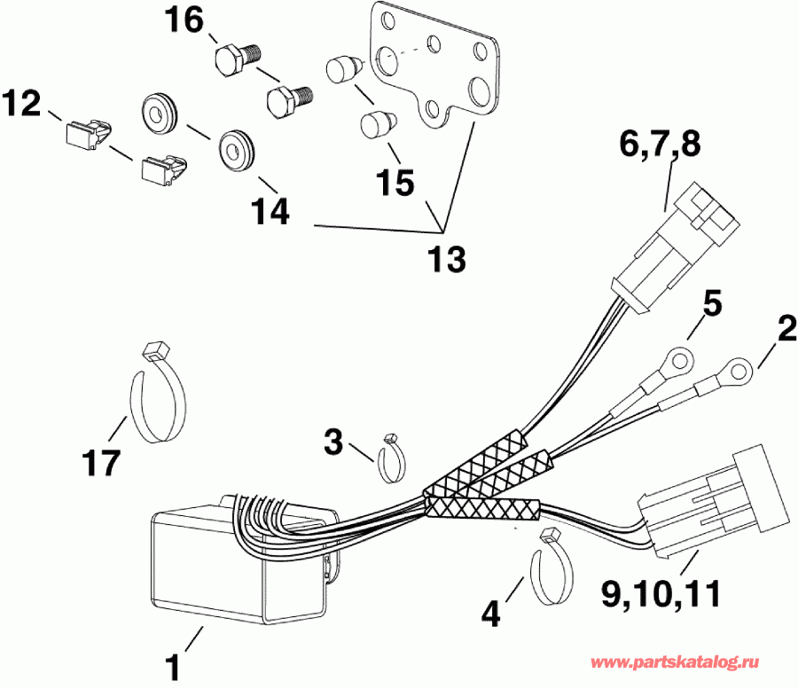 ��������� ��������� Evinrude E50DTLISR  - im & Tilt ���� - im & Tilt Relay
