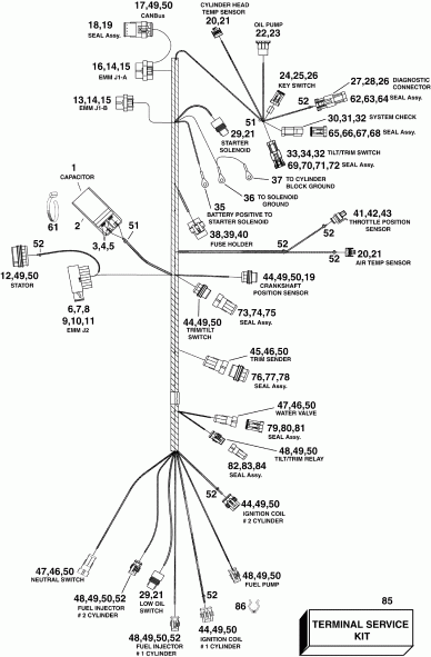  Evinrude E60DTLISF  - ectrical Harness - ectrical ���� ��������
