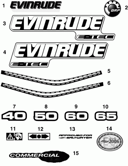   EVINRUDE E65WDRYISF  - cals / cals
