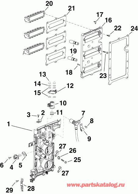  EVINRUDE E90DSLISE  - take Manifold Assembly / take ��������� Assembly