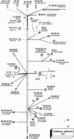 �������� ����� EVINRUDE E90WDEXISF  - gine Electrical Harness / gine ��������� - ���� ��������
