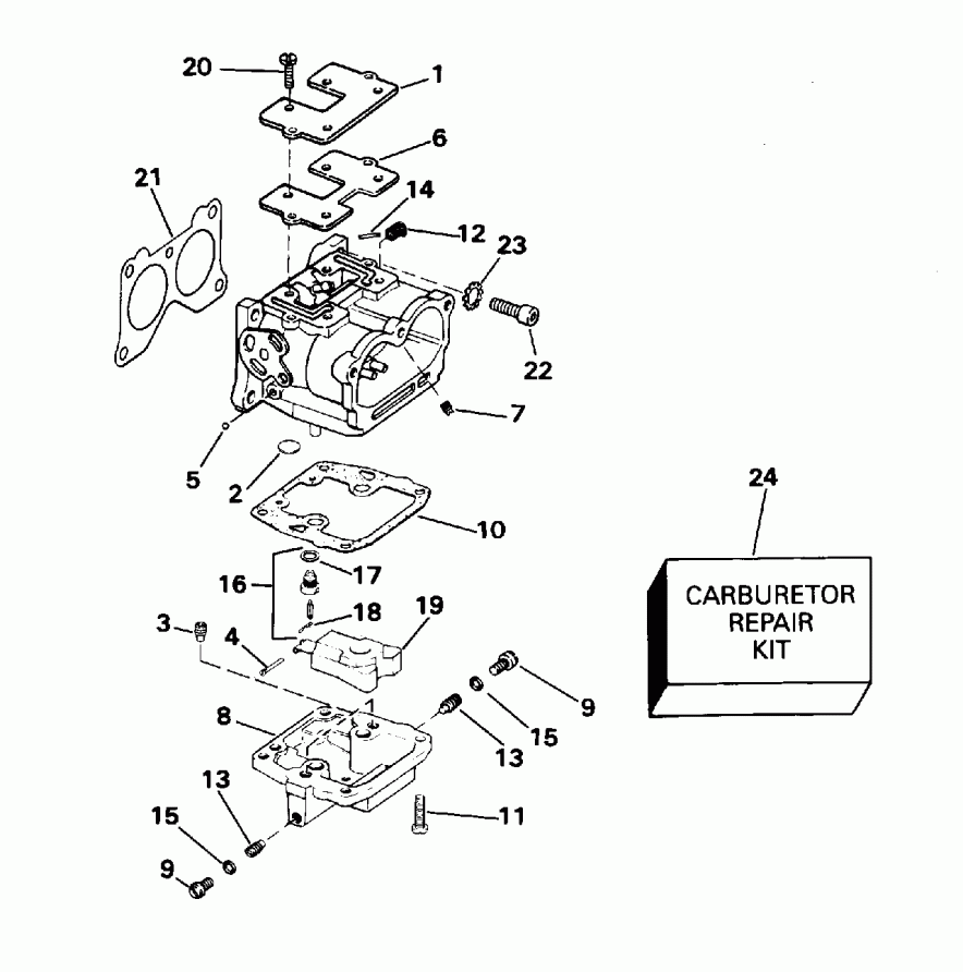 �������� ��������� ����� Evinrude E100WTLEOC 1995  - rburetor