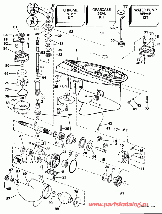 ��������� �������� ����� EVINRUDE E100WTXEOC 1995  - arcase / arcase