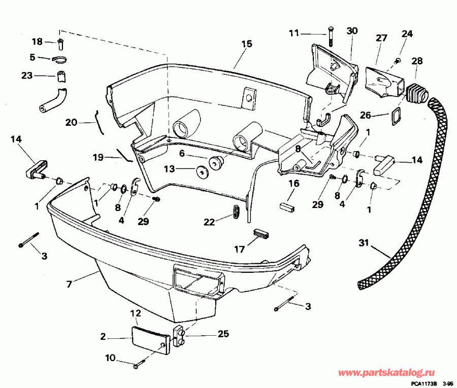 ��������� ��������� ������� E115SXEOC 1995  - wer ������ ��������� (�����) - wer Engine Cover