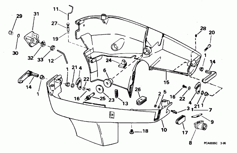 ����� Evinrude E200STLEOA 1995  - wer ������ ��������� (�����) - wer Engine Cover