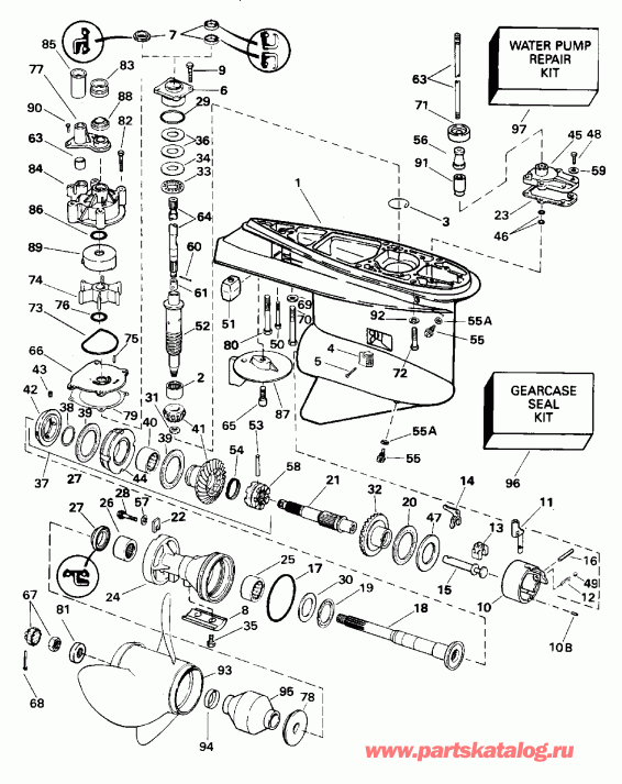 ��������� ����� EVINRUDE E225TXEOB 1995  - Counter Rotation