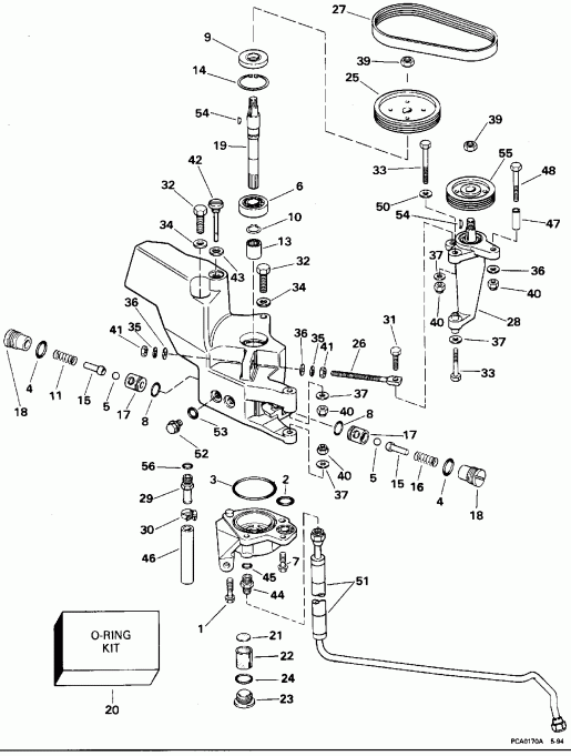  Evinrude E250CXEOR 1995  - wer Steering Pump Assembly / wer    Assembly