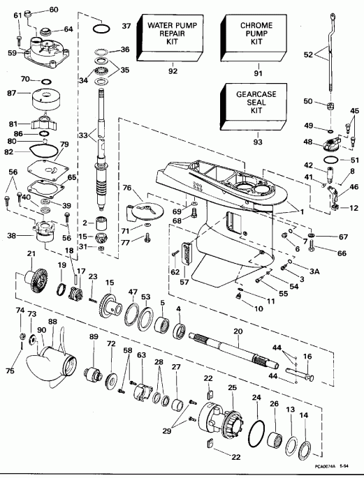 �������� ��������� ����� EVINRUDE E40EEOD 1995  - arcase / arcase