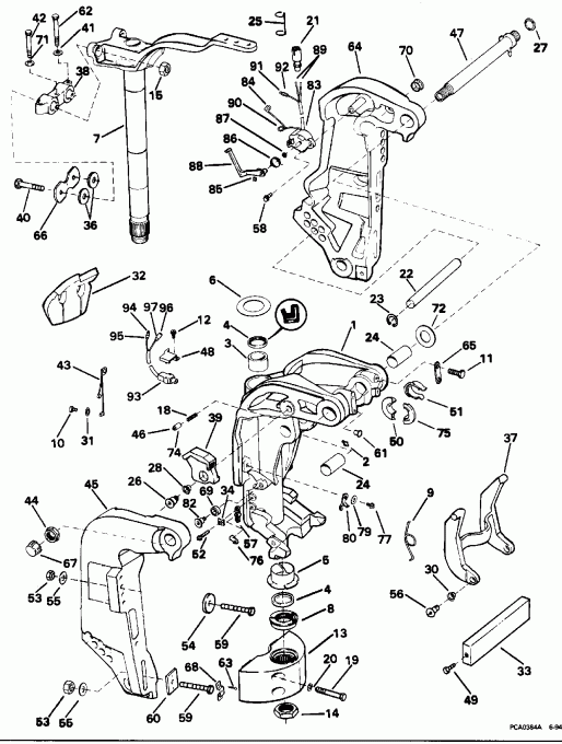 ��������� ��������� Evinrude E60TLEOC 1995  - Power Trim & Tilt / ���������������� ��������� �������