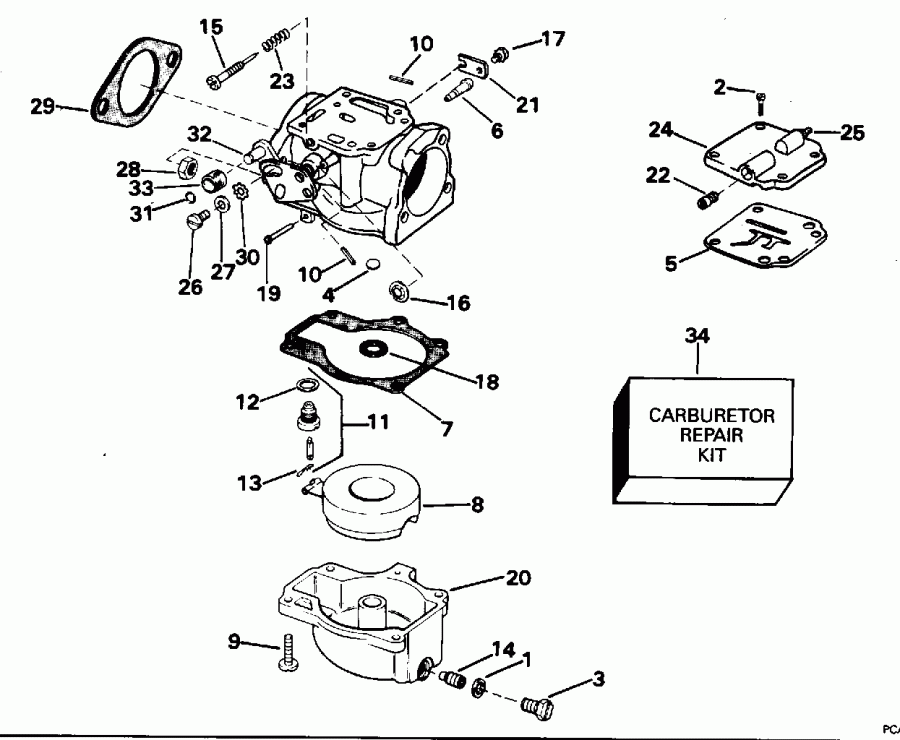     E65WMLEOC 1995  - rburetor / rburetor