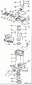    Evinrude E90JLEOR 1995  - haust Housing