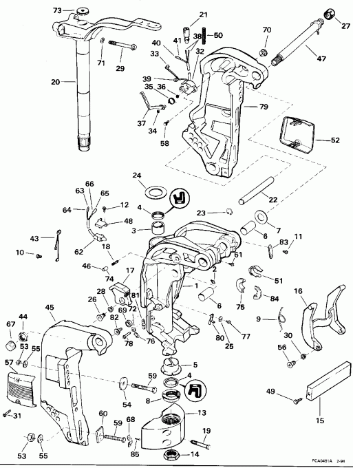 ��������� ��������� ������� E90JLEOR 1995  - Power Trim & Tilt / ���������������� ��������� �������
