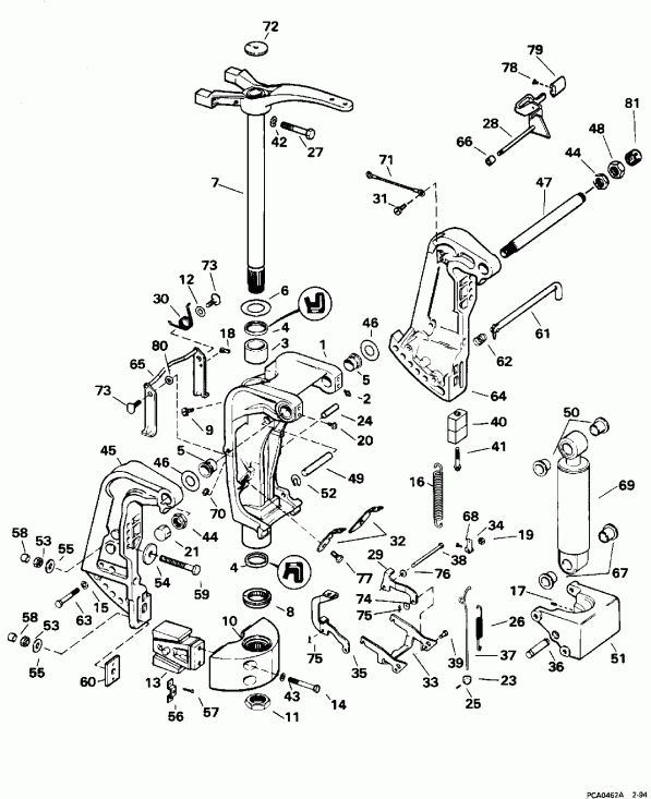   Evinrude E90MLEOR 1995  - Manual Tilt Models -  Tilt Models