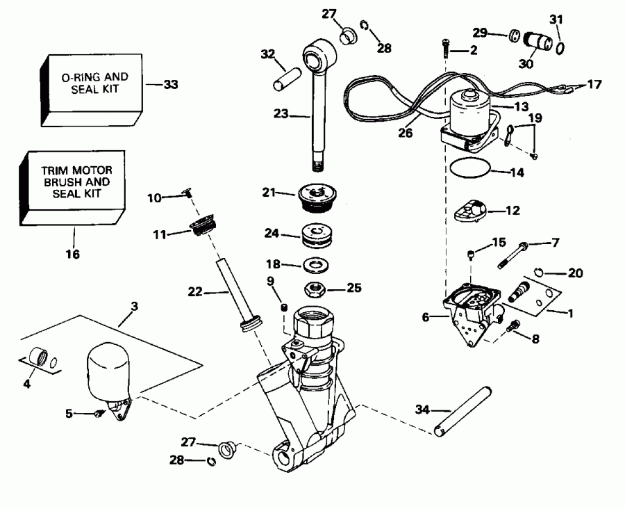 �������� ����� ������� L115GLEOS 1995  - wer Trim/tilt Hydraulic Assembly