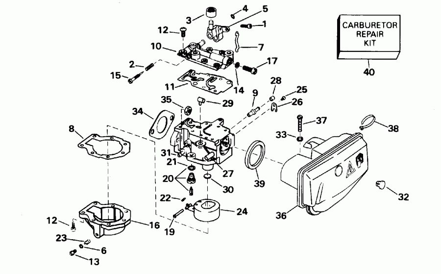 �������� ��������� ����� EVINRUDE BE10ELEDD 1996  - rburetor