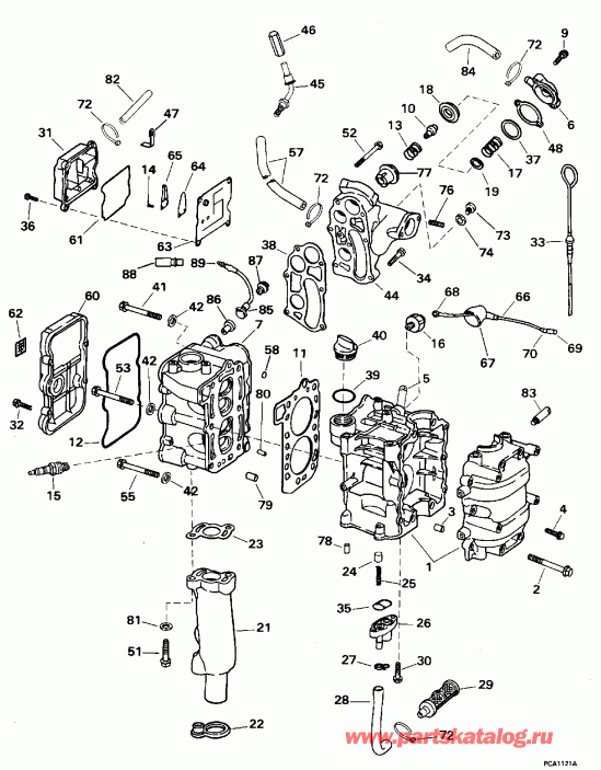 ��������� Evinrude BE10FAEDC 1996  - linder & ������ ��������� - linder & Crankcase