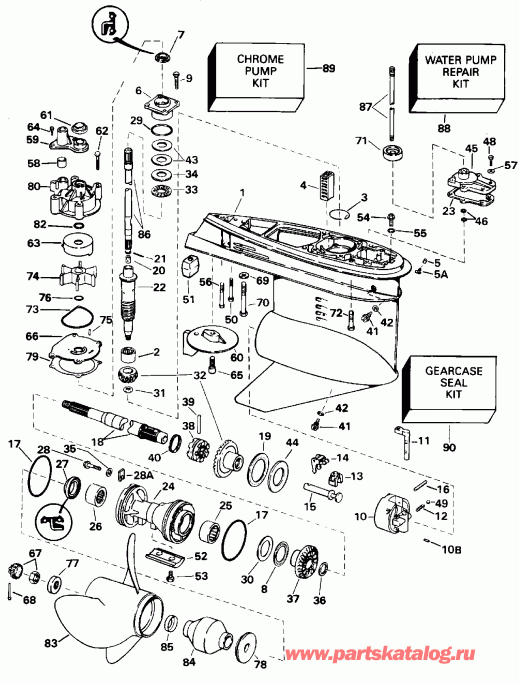 �������� ����� Evinrude BE150EXEDB 1996  - Standard Rotation - Gl Models