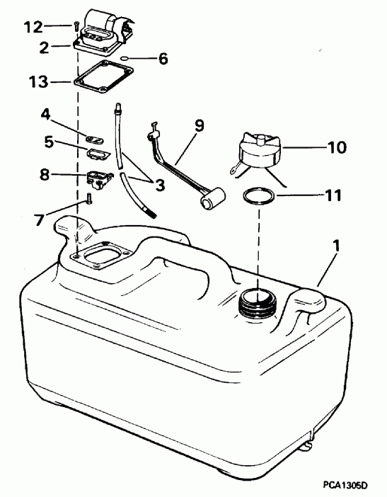 ��������� ����� Evinrude BE15ELEDS 1996  - 6 Gallon / 6 ������