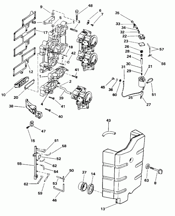 ����� Evinrude BE225CXEDE 1996  - take ��������� - take Manifold