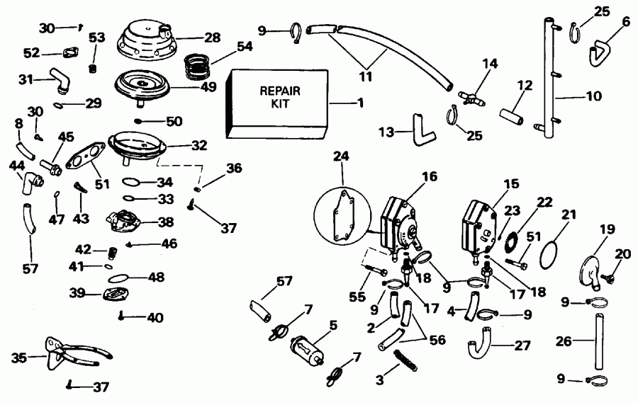  EVINRUDE BE25ARLEDC 1996  - el System