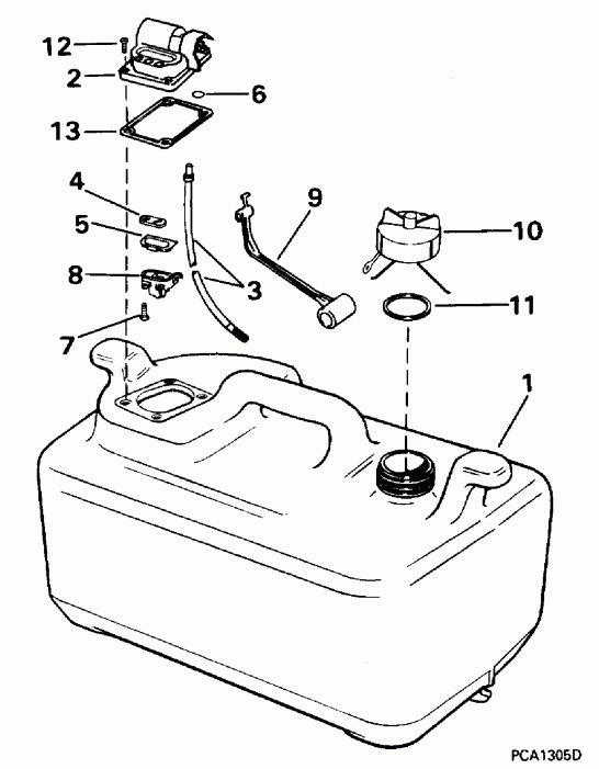 ��������� �������� ����� Evinrude BE25EEDM 1996  - 6 Gallon / 6 ������