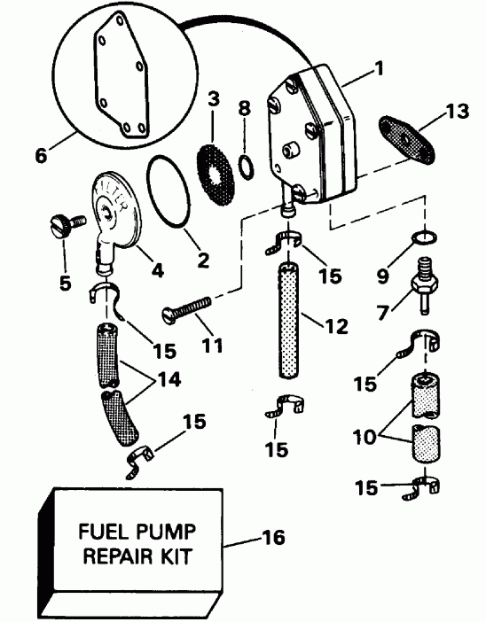 Evinrude BE25EREDC 1996  - el Pump / el �����