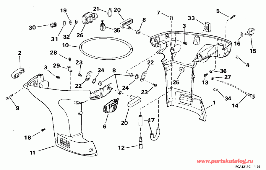 ��������� ����� EVINRUDE BE35KEDC 1996  - wer ������ ��������� (�����) - wer Engine Cover