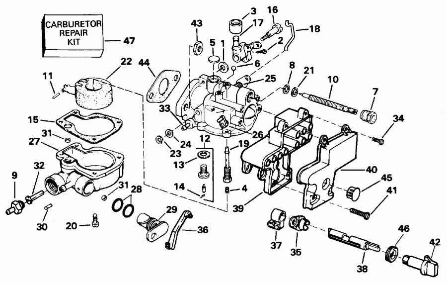    Evinrude BE4RLEDS 1996  - rburetor - rburetor