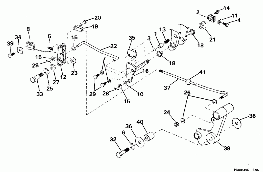    Evinrude BE50BEEDS 1996  - ift &  age (continued) - ift & Throttle Linkage (continued)