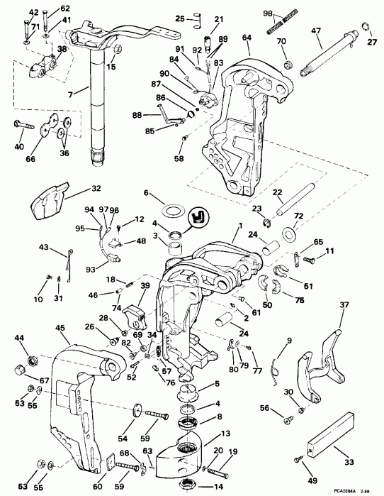 �������� ��������� ����� ������� BE60TLEDR 1996  - ���������������� ��������� ������� - Power Trim & Tilt
