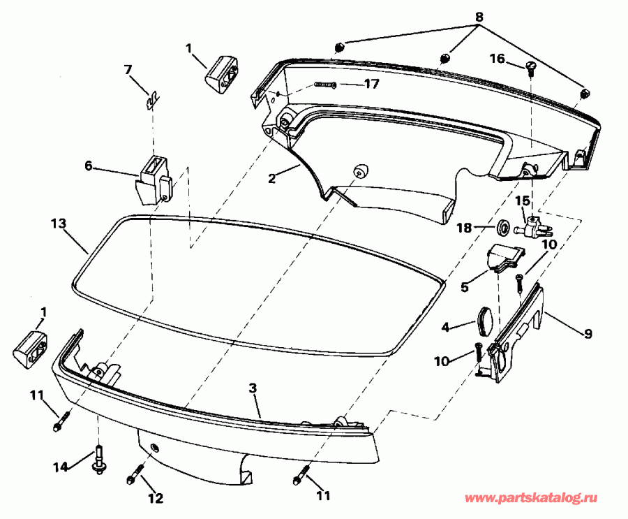   Evinrude BE8SRLEDS 1996  - wer   () - wer Engine Cover