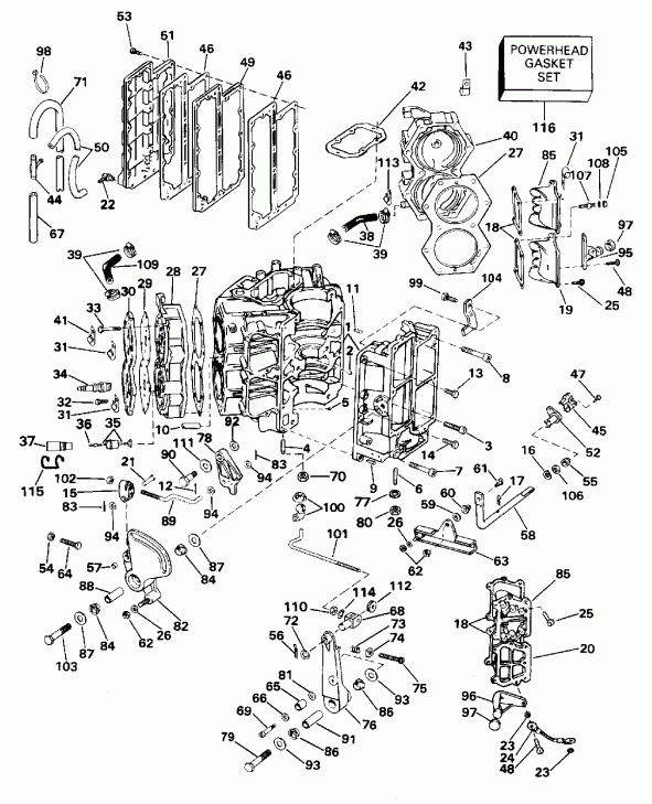��������� ����� Evinrude E100WTLEDR 1996  - linder & ������ ���������