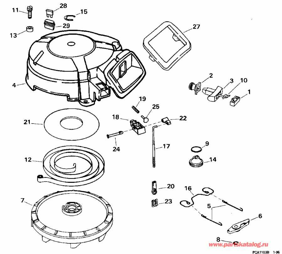 ��������� ��������� EVINRUDE E10FEXEDR 1996  - wind Starter - wind �������