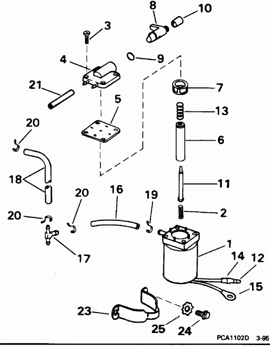 ��������� �������� ����� Evinrude E10FREDR 1996  - ectric Primer System / ectric Primer System