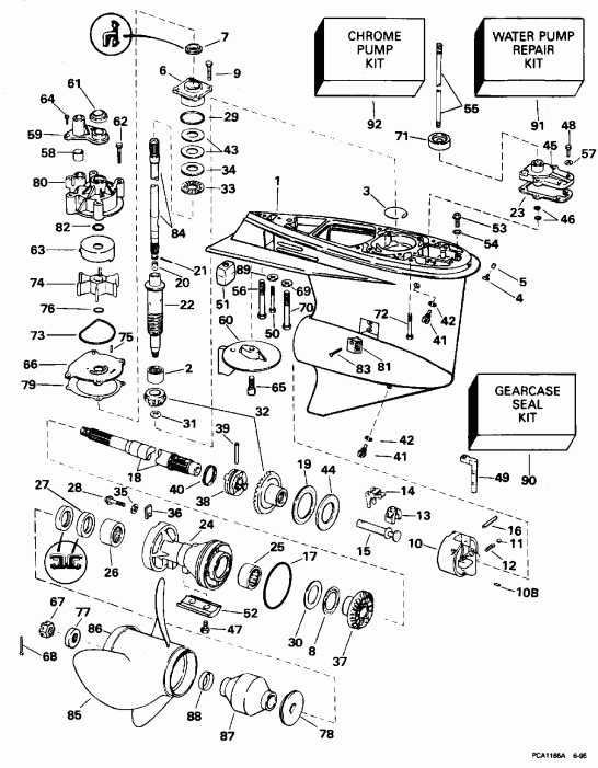 ��������� ����� Evinrude E115SXEDR 1996  - 20 In. Models / 20 ���� Models