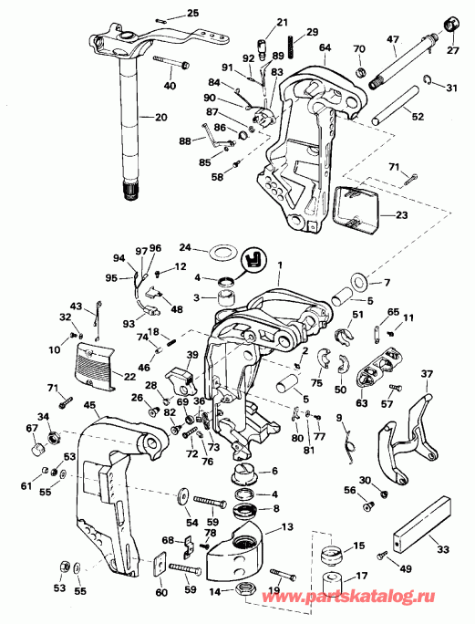 ��������� Evinrude E150GLEDB 1996  - dsection - dsection